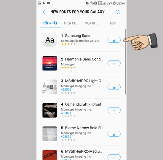 Thay đổi Font chữ